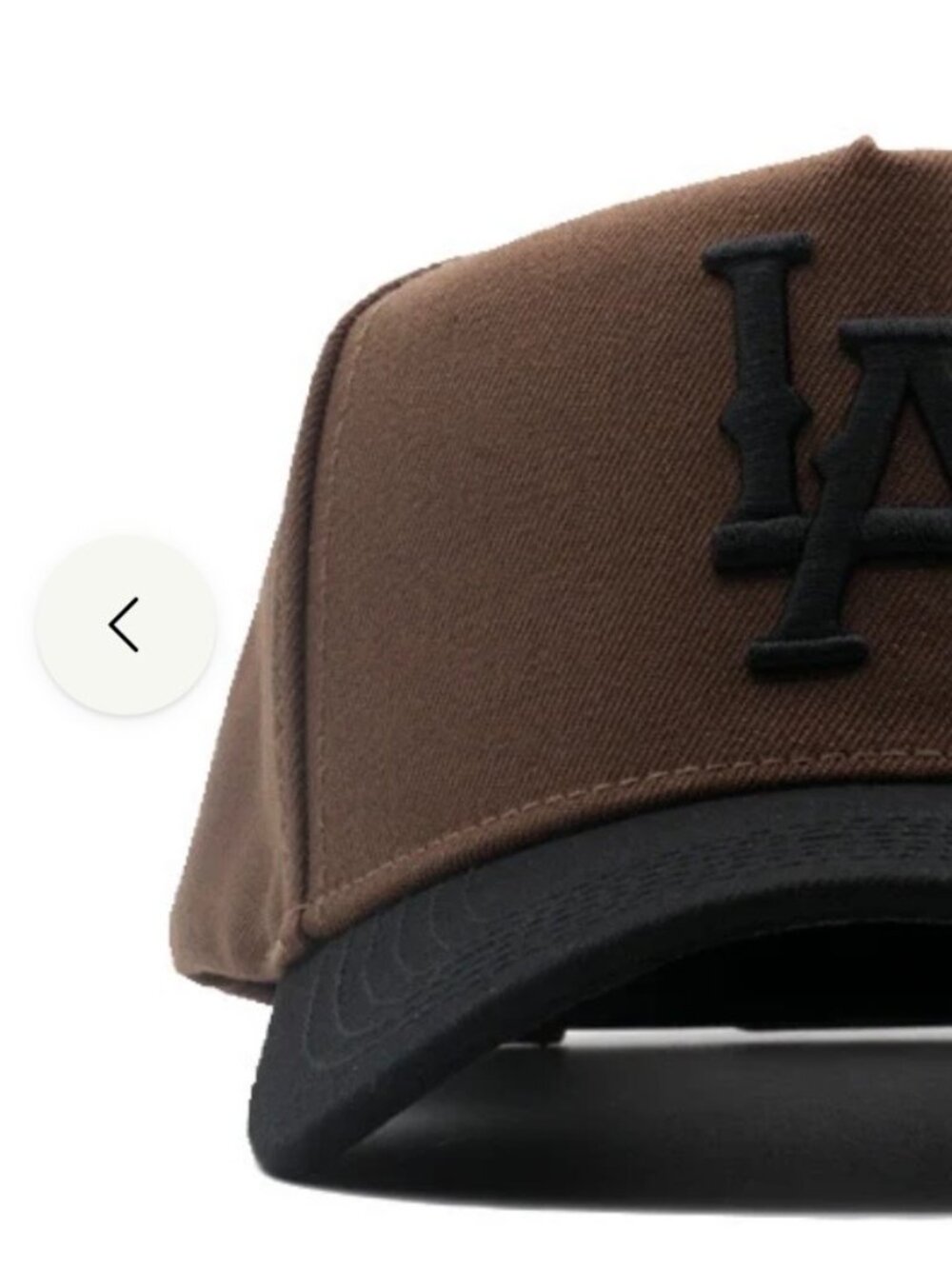 Brown & Black LA-Inspired Snapback Baseball Cap - Picture 3 of 6